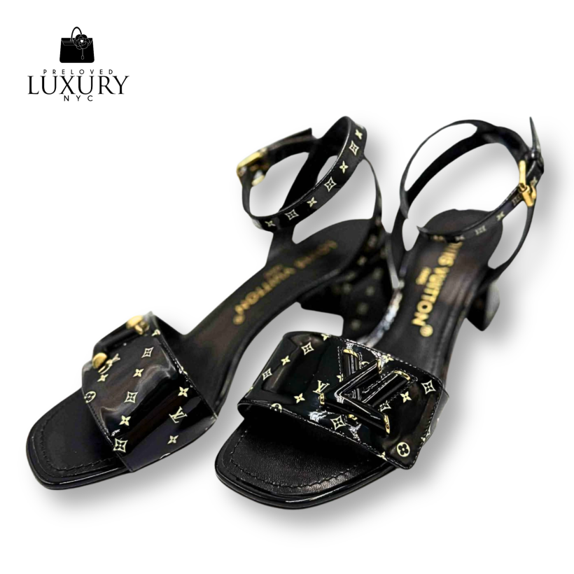 LOUIS VUITTON Enamel Sandals LW0213 Two-Tone Size 36 1/2/Women's