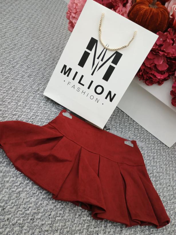 Spódniczko spodenki zamsz bordo