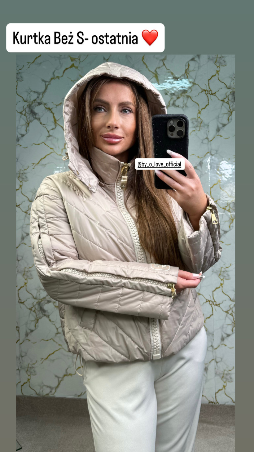 Nowa Kurtka damska beż S by o la la kawa z mlekiem