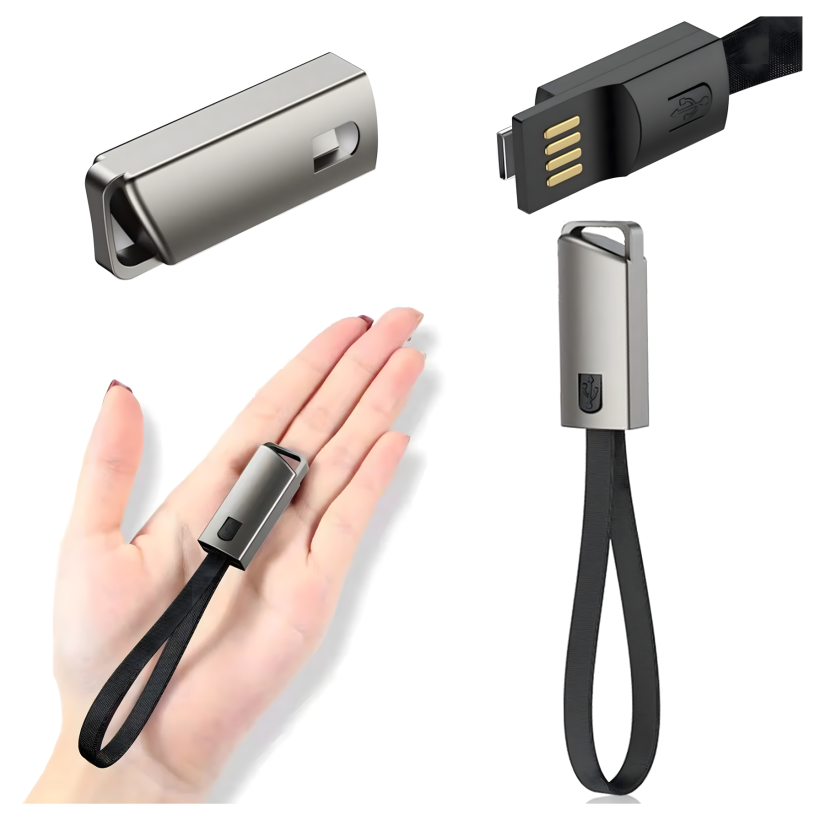 Kabel ładowarka brelok USB-C – USB-A 22 cm