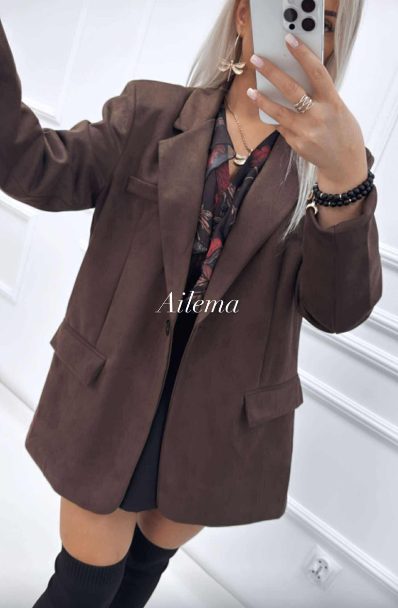 WYPRZEDAŻ Marynarka kk488 zamszowa 