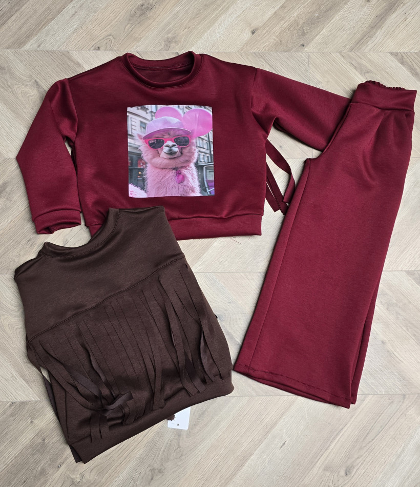 Komplet lama bordo 