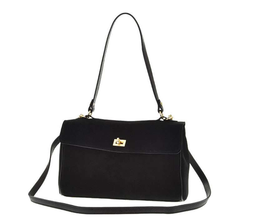 TOREBKA CZARNA ZAMSZ NATURALNY LAURA BIAGGI