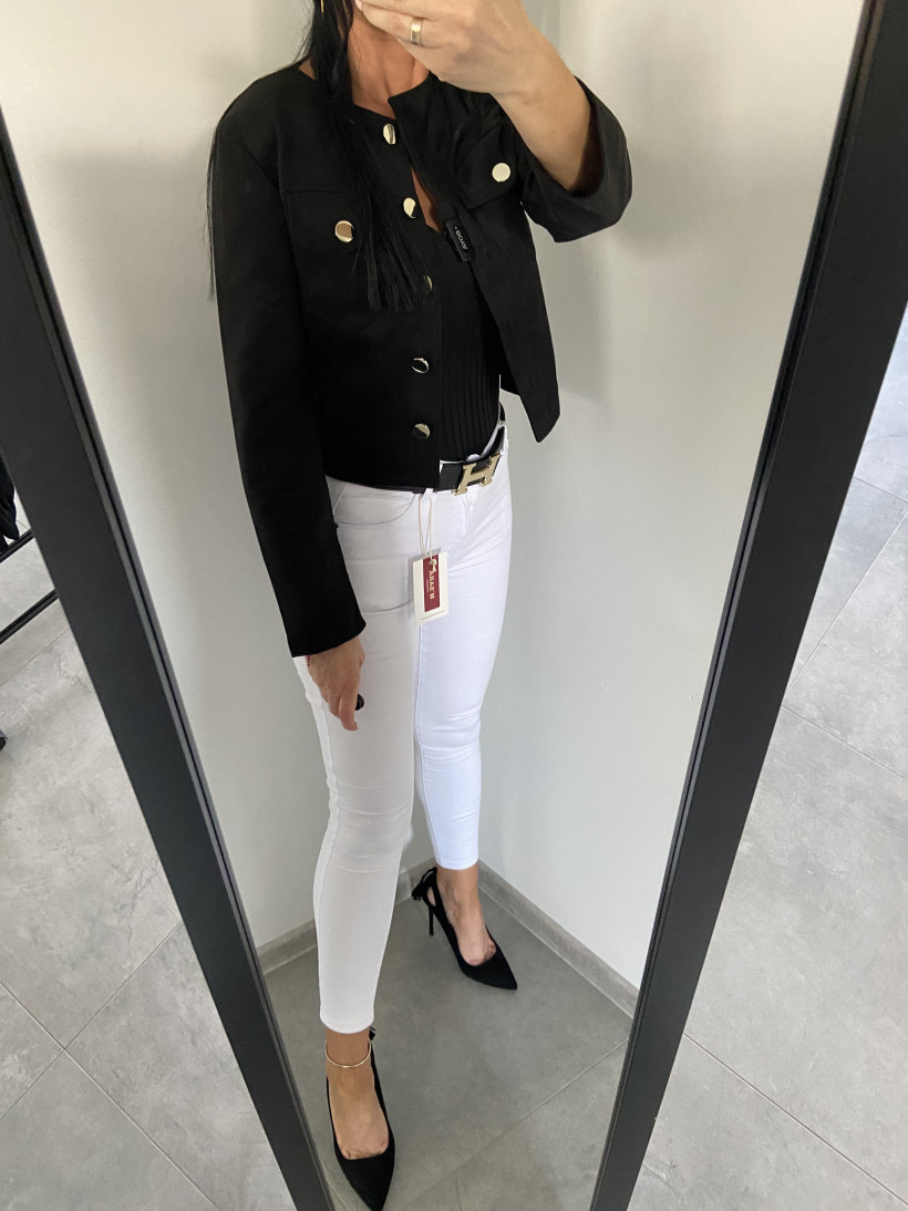 Kurtka 45 kurteczka zamszowa z ozdobnymi guzikami