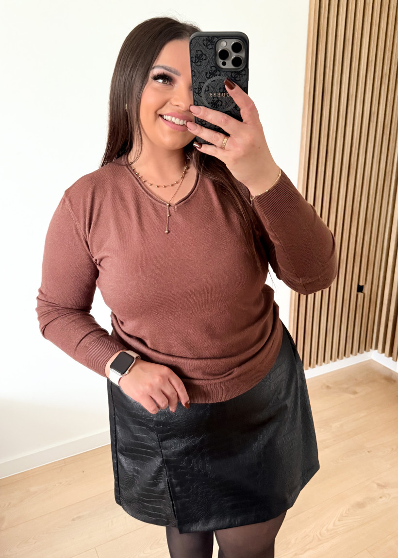 Lekki sweterek czekolada