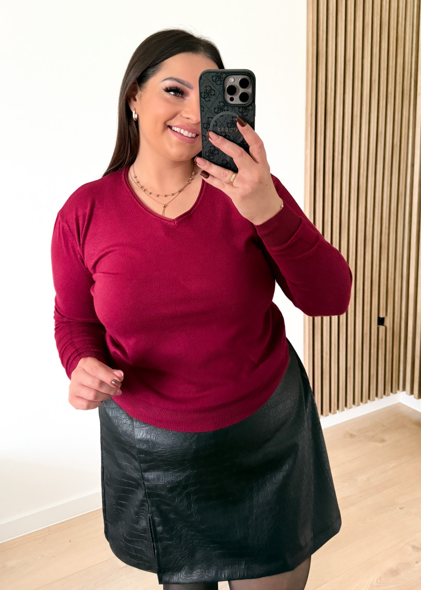 Lekki sweterek bordowy