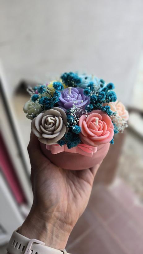 Box kwiaty świece sojowe