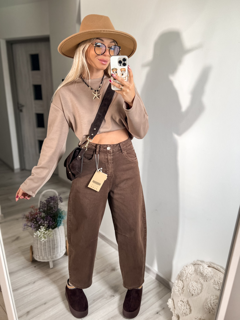 Spodnie Ballon msara czekolada jasna bs955-20 7/8