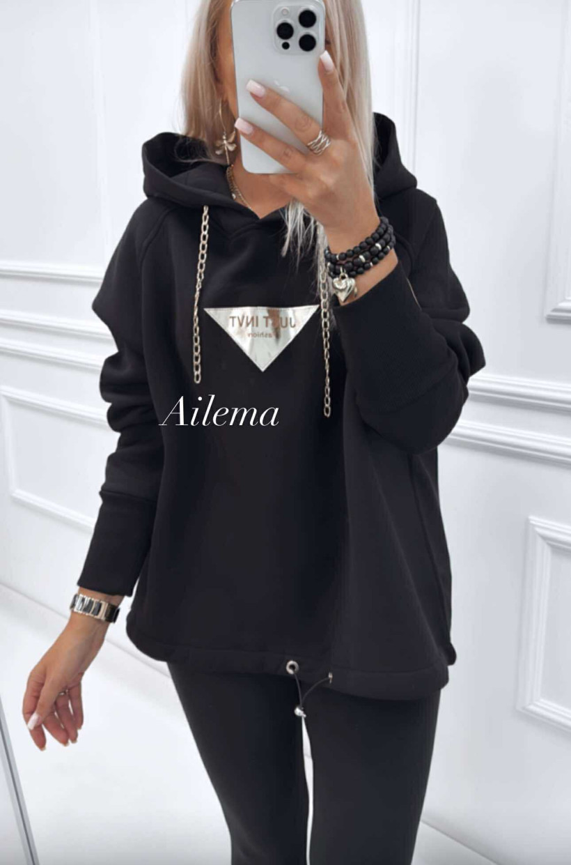 Bluza Megi M5469 z kapturem i naszywka 