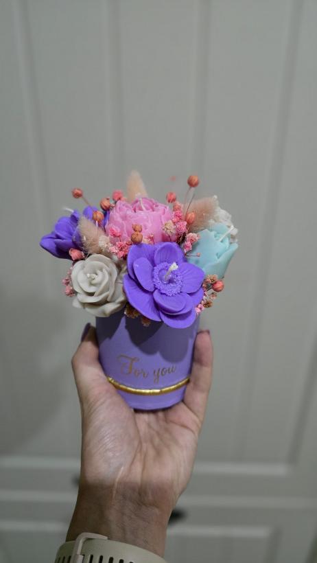 Box fiolet świece sojowe