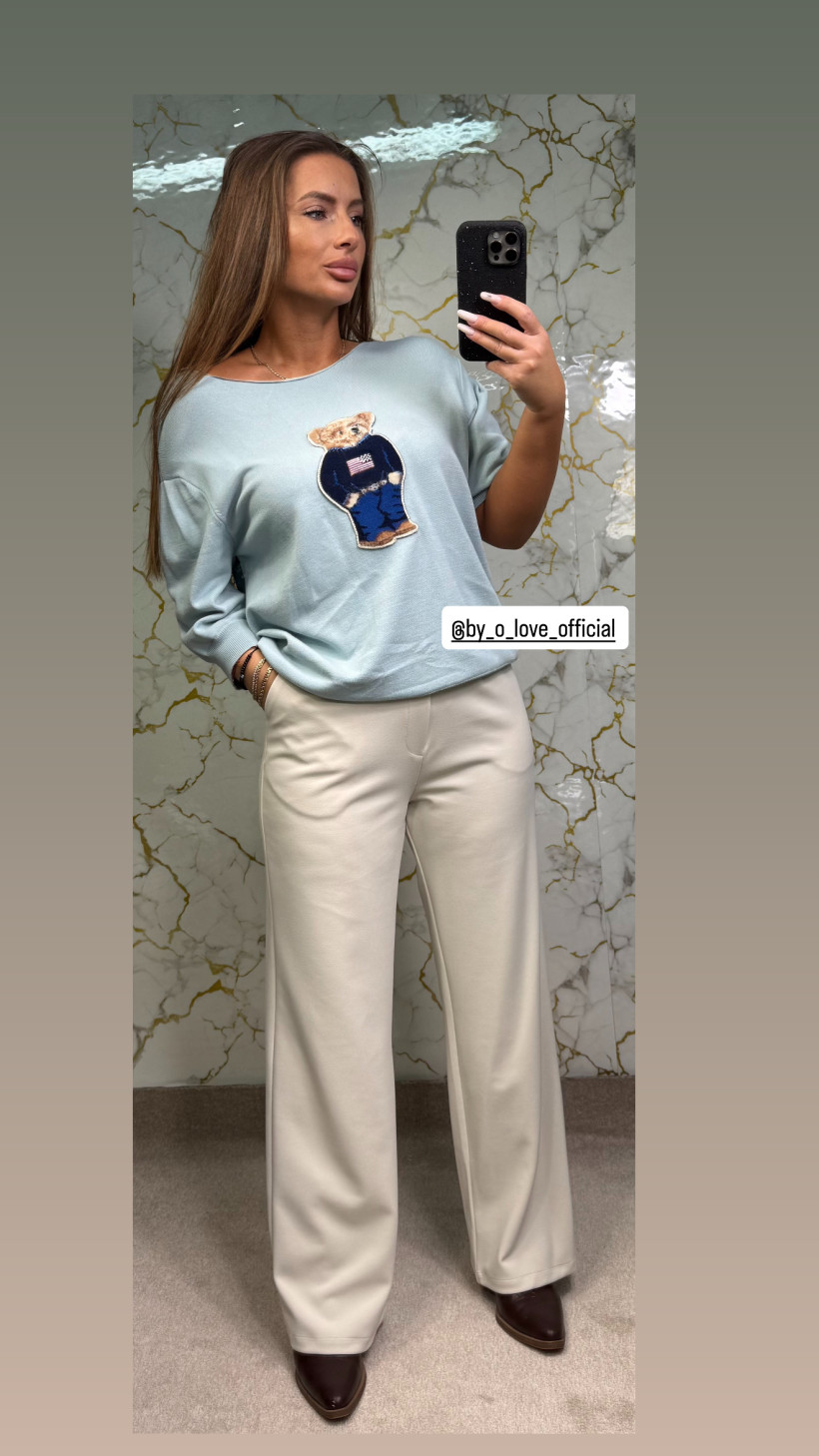 Nowy damski Sweter z Misiem błękit Cocomore unii