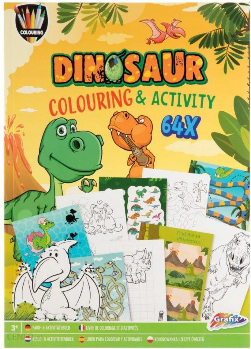 Kolorowanka i Zeszyt Ćwiczeń Dinozaury 