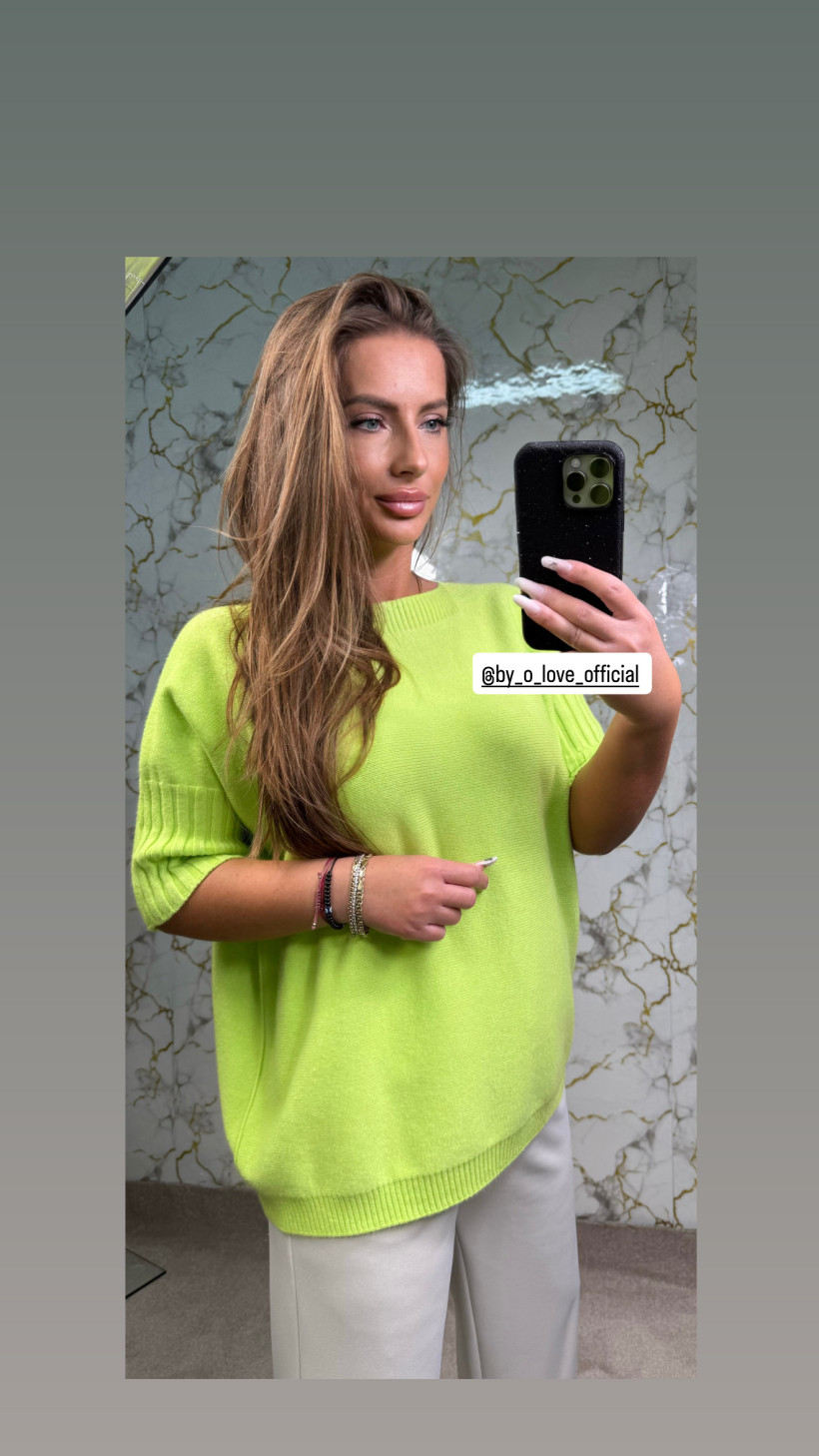 Nowy damski Sweter Zielony rozmiar uniwersalny niegoperz