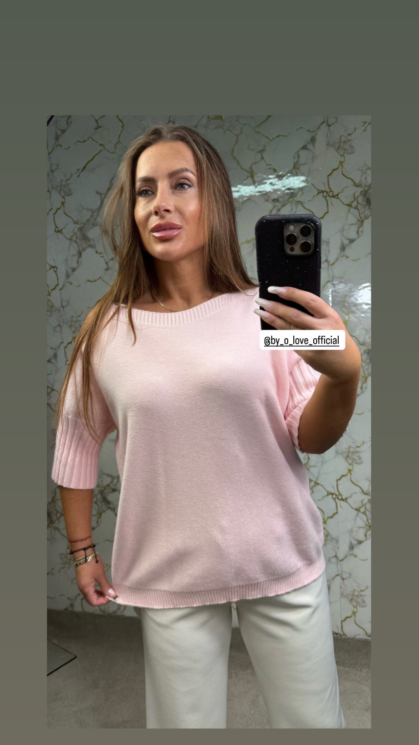 Sweter puder damski nowy nietoperz unii