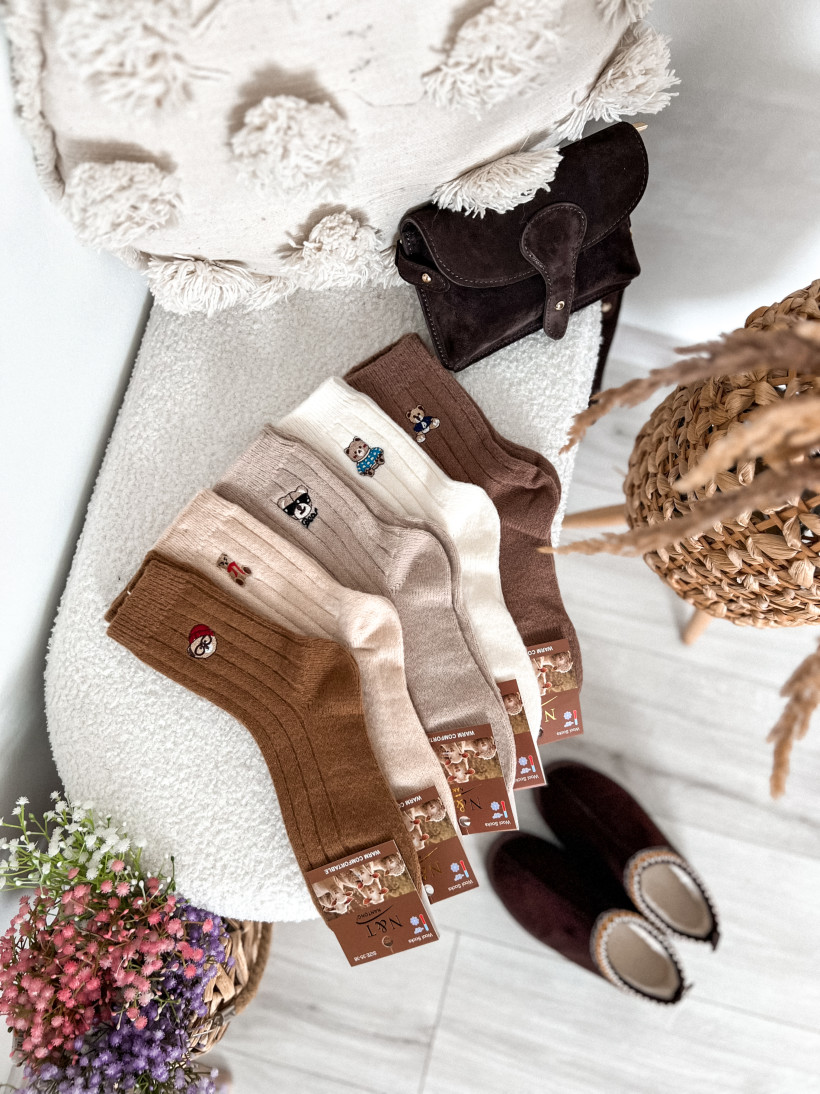 Skarpety wełna misie