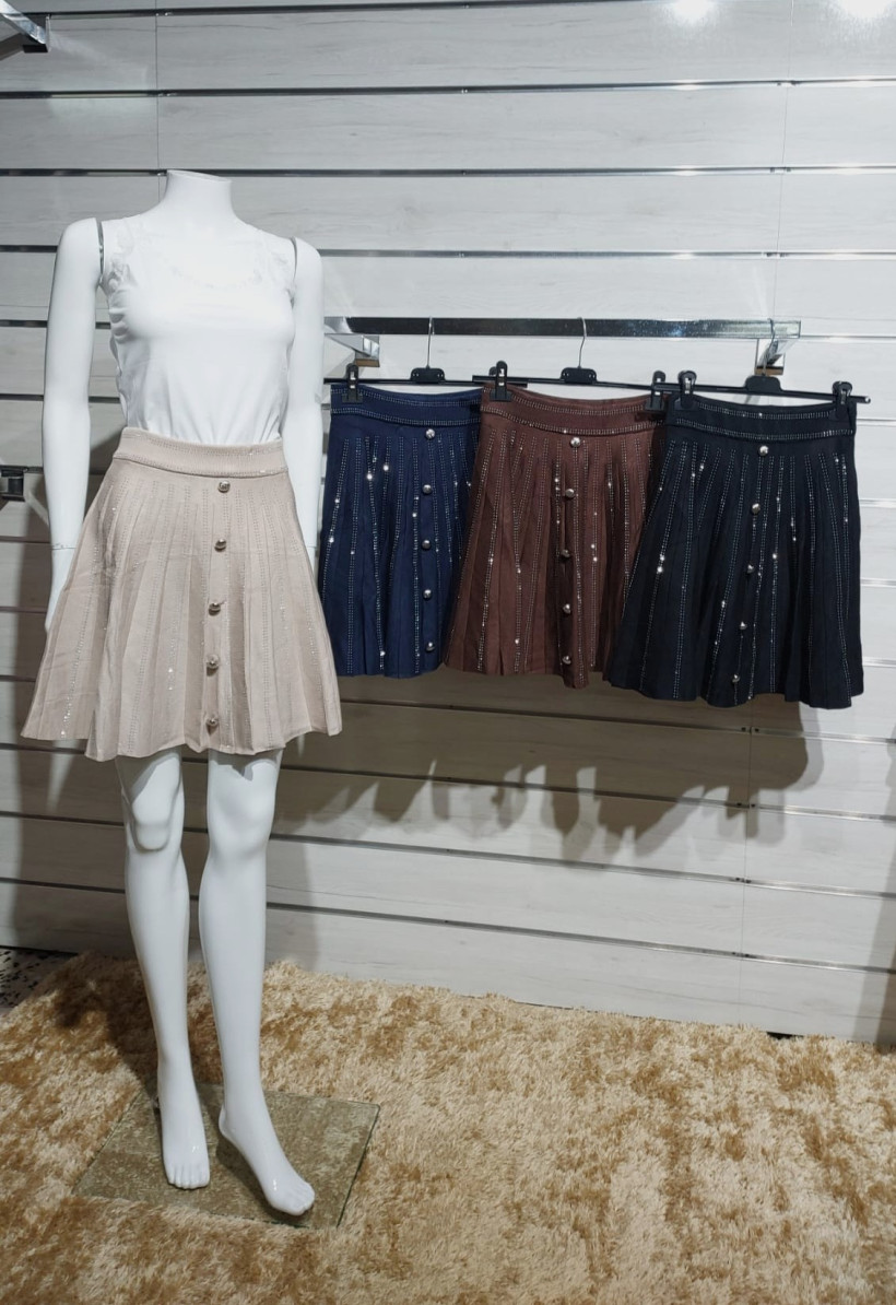 SAIA DE MALHA PLISSADA