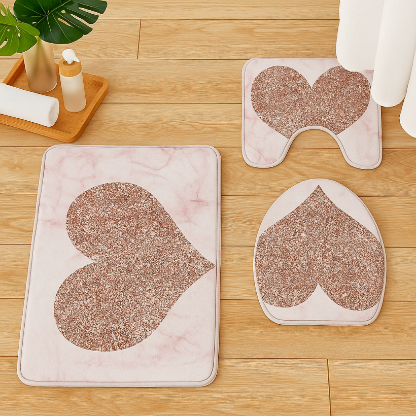 Komplet dywaników łazienkowych 3-częściowy D