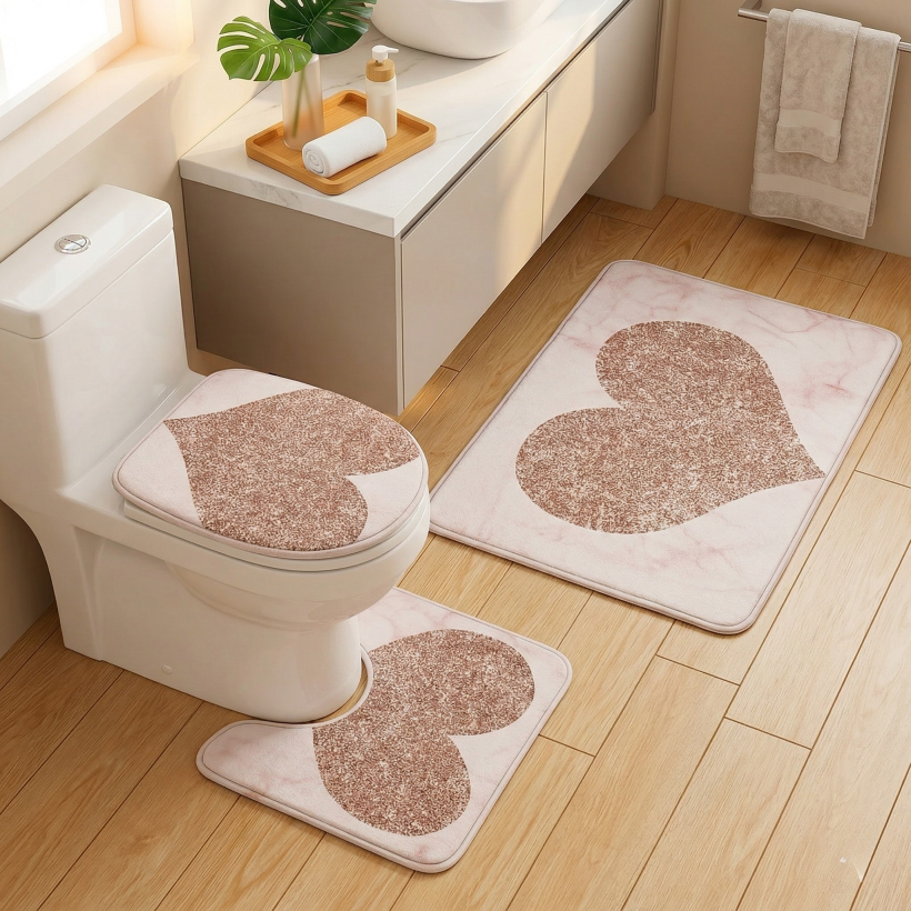 Komplet dywaników łazienkowych 3-częściowy D