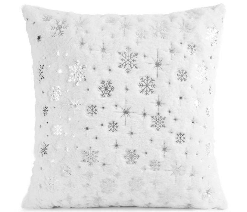 Poszewka 45x45cm Świąteczna bialo srebrna  190