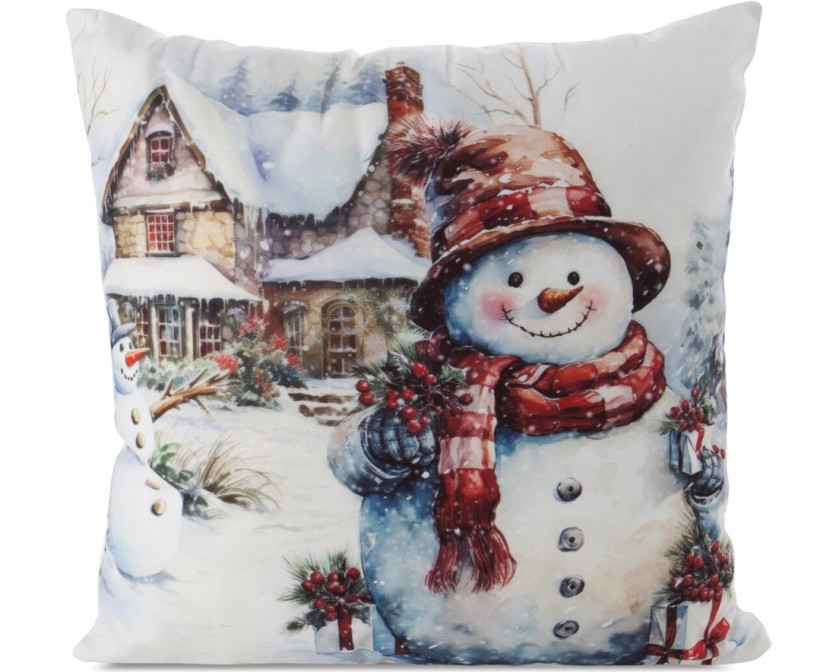 Poszewka 45x45cm Świąteczna bałwanek