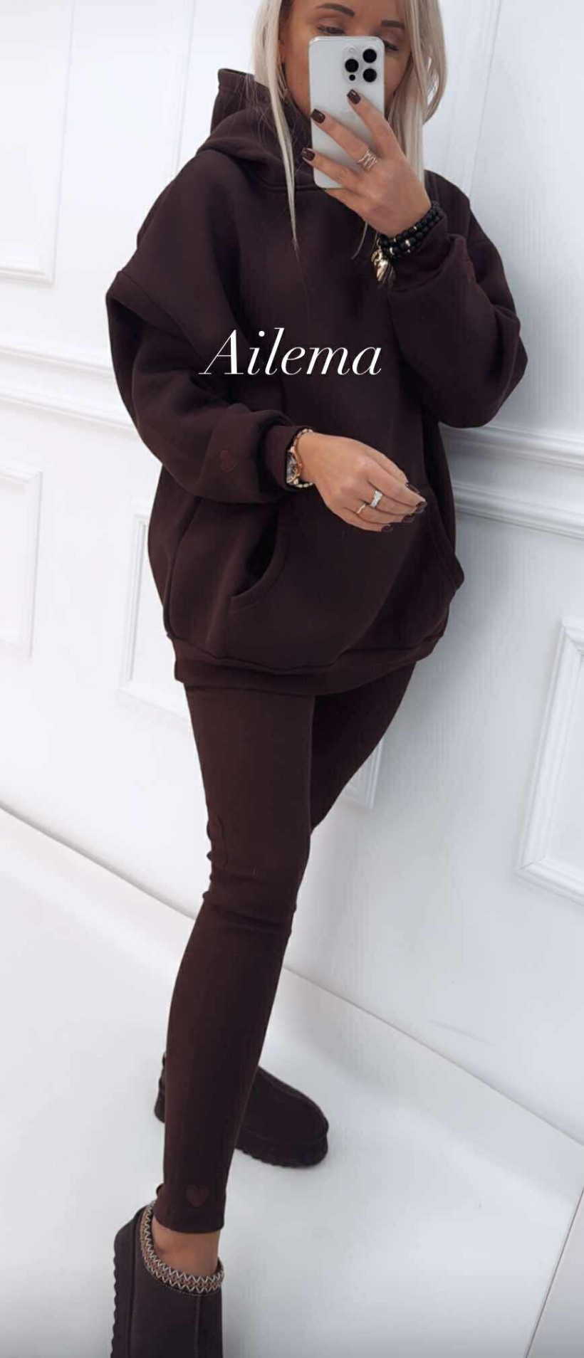 Komplet Motion M0887 bluza i legginsy prążek