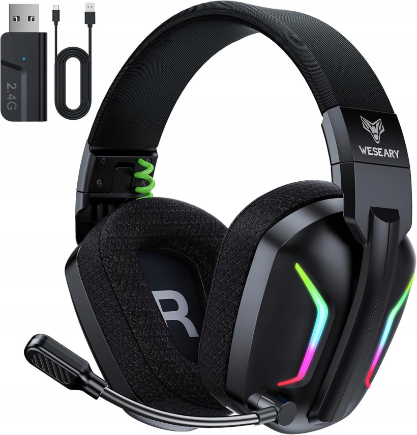 SŁUCHAWKI GAMINGOWE RGB Z MIKROFONEM WESEARY WG1 NAUSZNE PS5 PS4 PC PRO