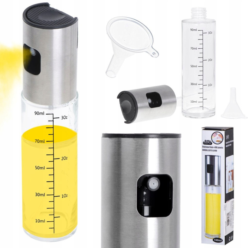 Spryskiwacz do oleju i oliwy – dozownik w sprayu z podziałką 100 ml