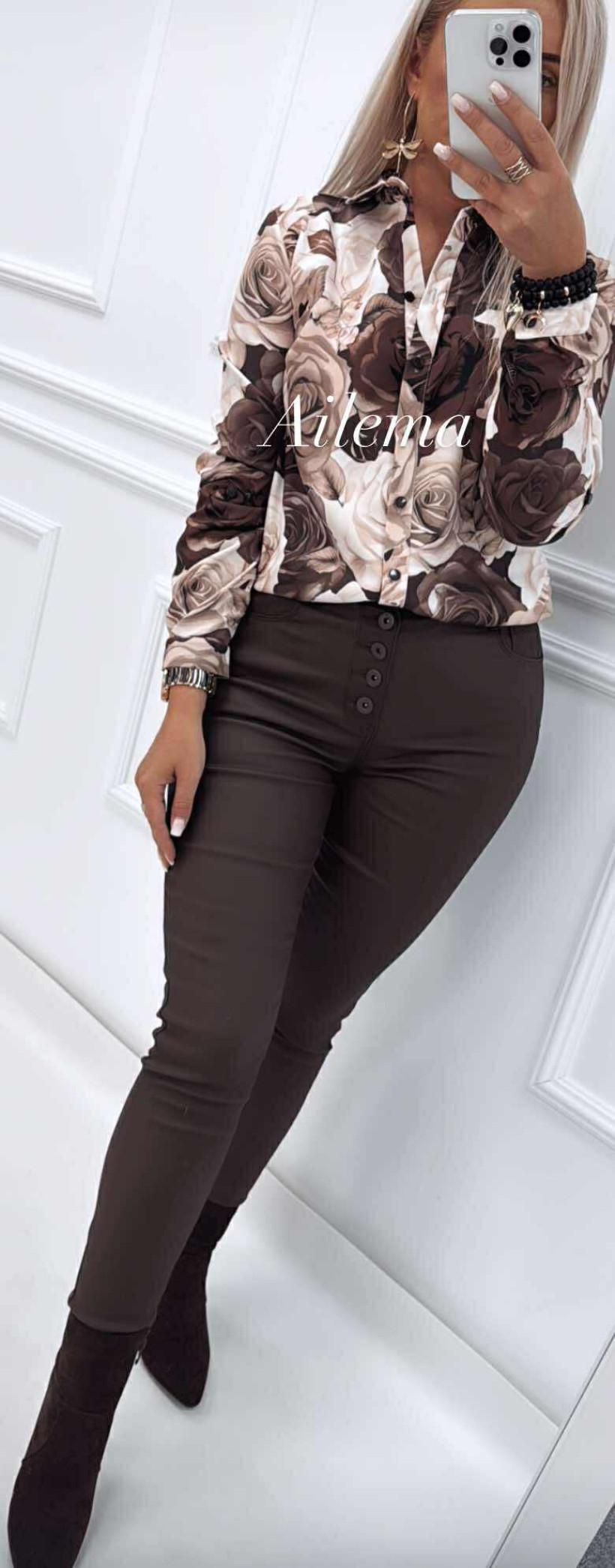 Jeansy Daysie C9255-3 czekolada, woskowane