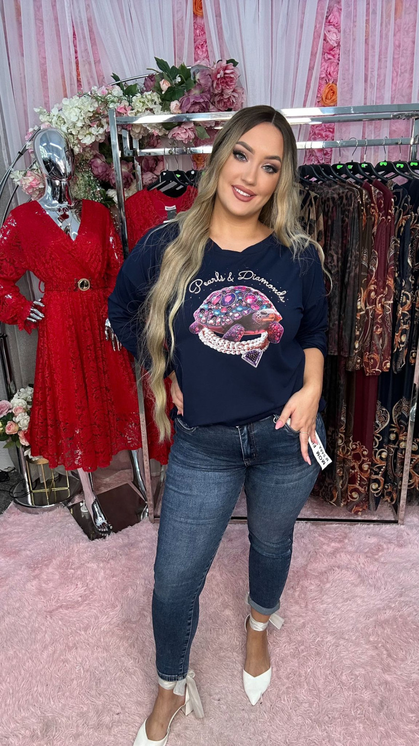 G9037  Jeansy Mom Fit MSara Granat 