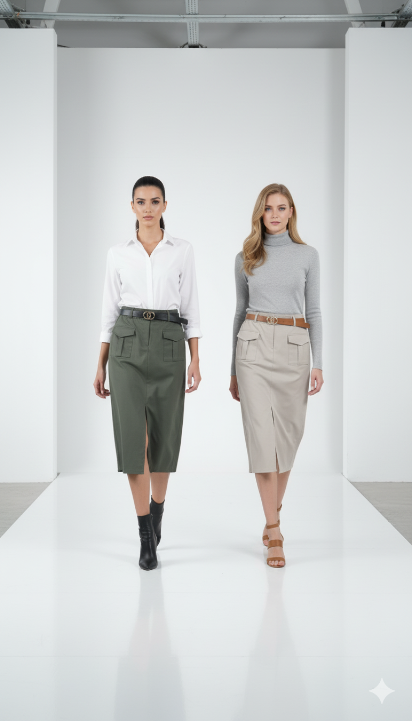 SAIA MIDI DE CORTE RETO