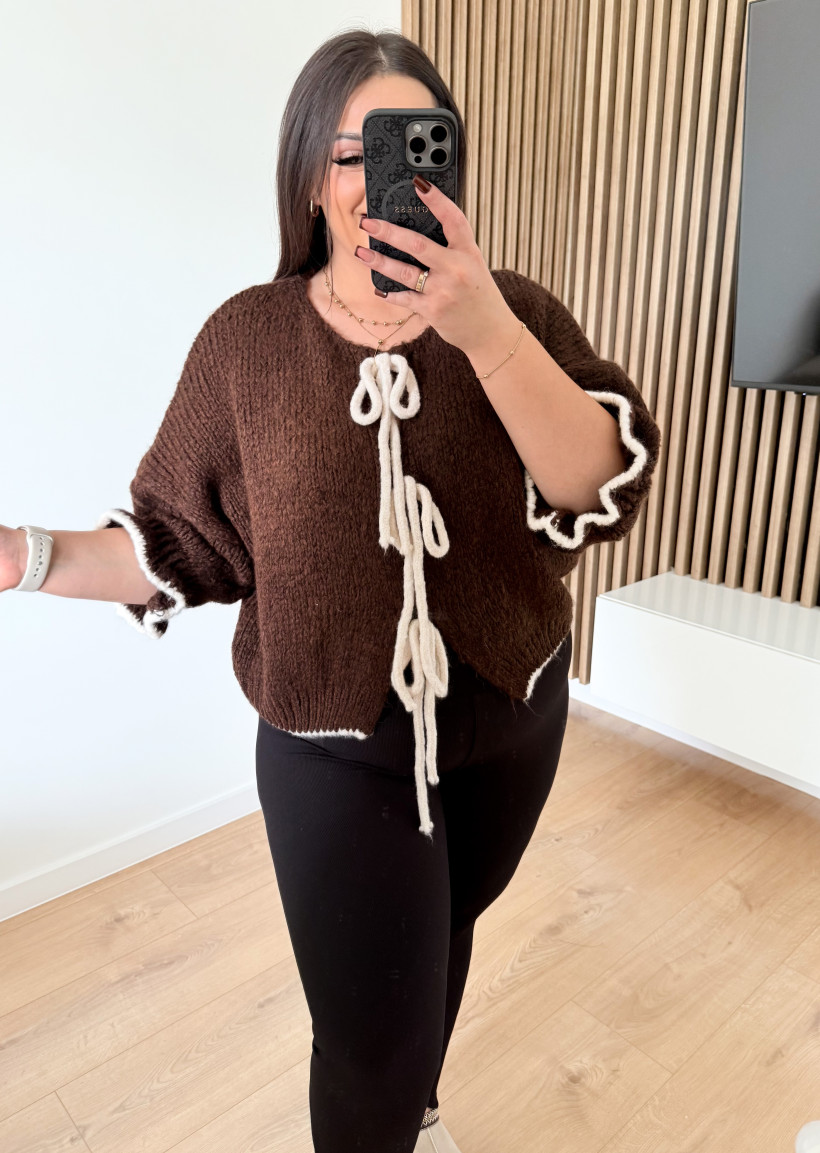 Sweter MOHEROWY brąz 