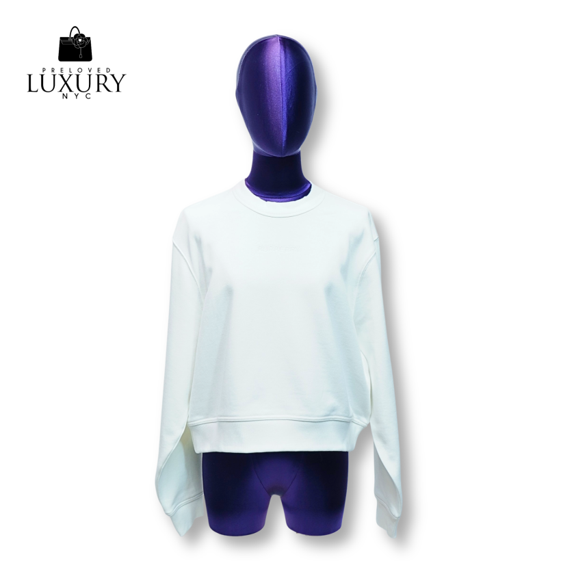 BURBERRY Torto Embroidered Logo White Sweater