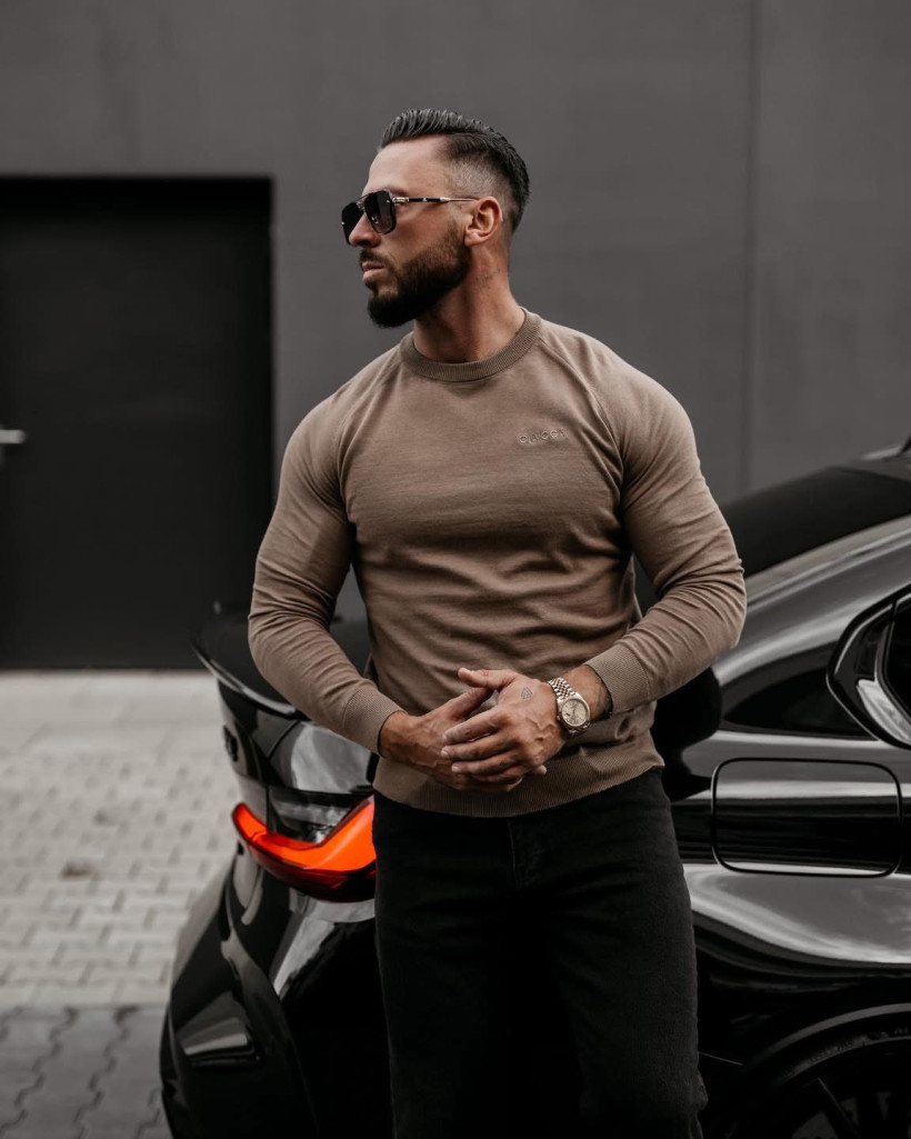 sweter męski MEW ciemny beż