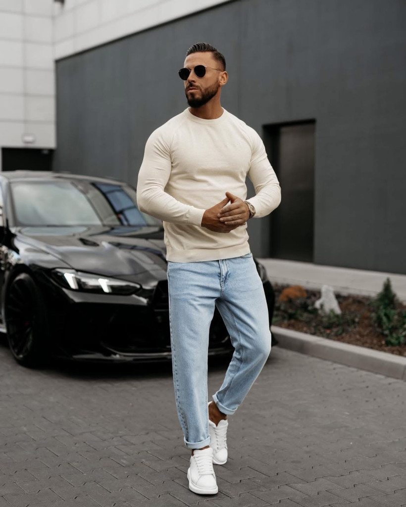 sweter męski MEW ecru