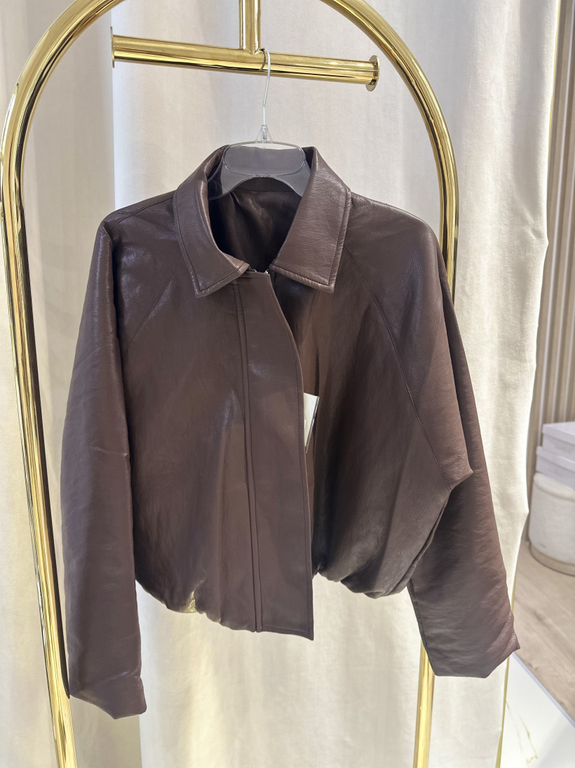 GD BOMBERKA ECO SKÓRA KOŁNIERZ CZEKOLADA