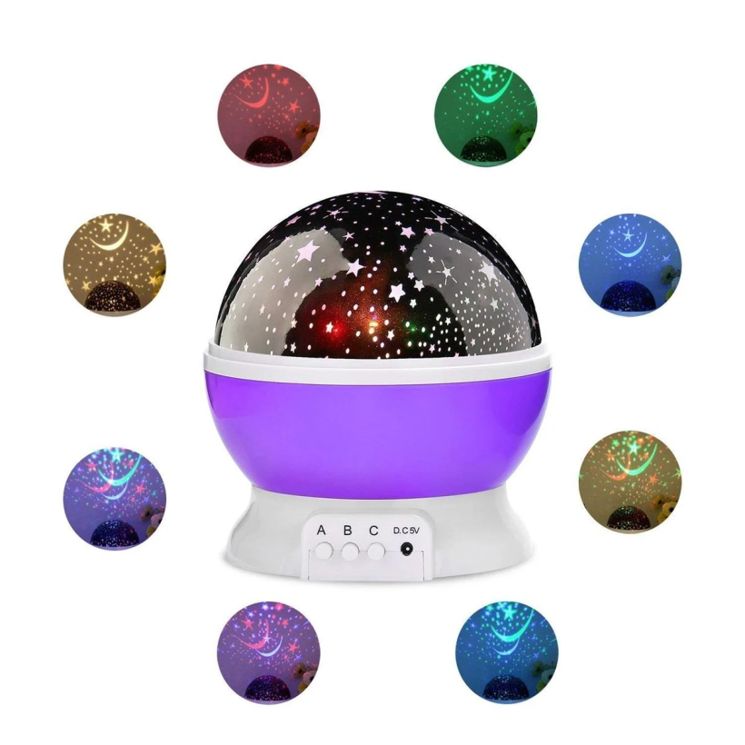 Lampka nocna projektor gwiazd kula