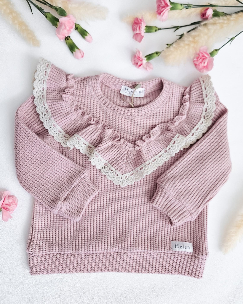 SWETEREK PUDER DZIANINA WAFELKOWA HELEN