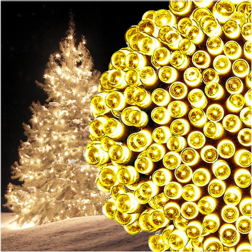 Lampki świąteczne 500 LED choinkowe – 32 m, ciepłe światło, IP44
