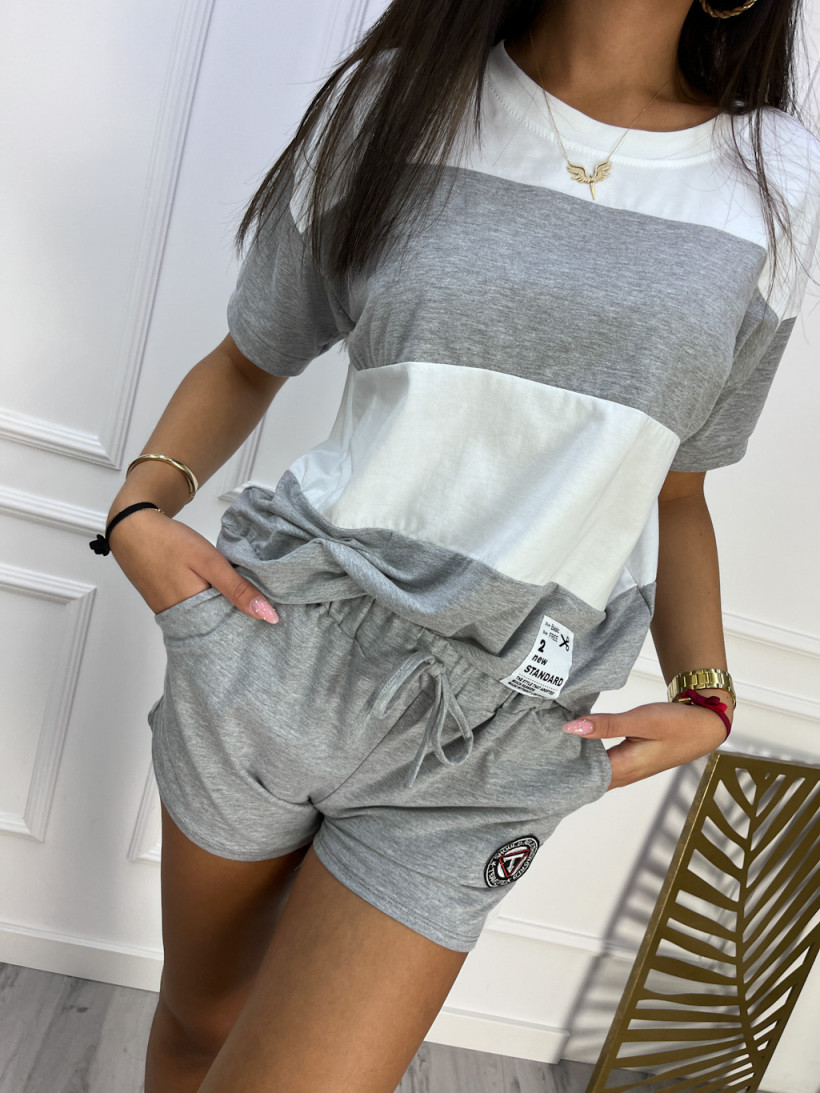 Dres w pasy szary