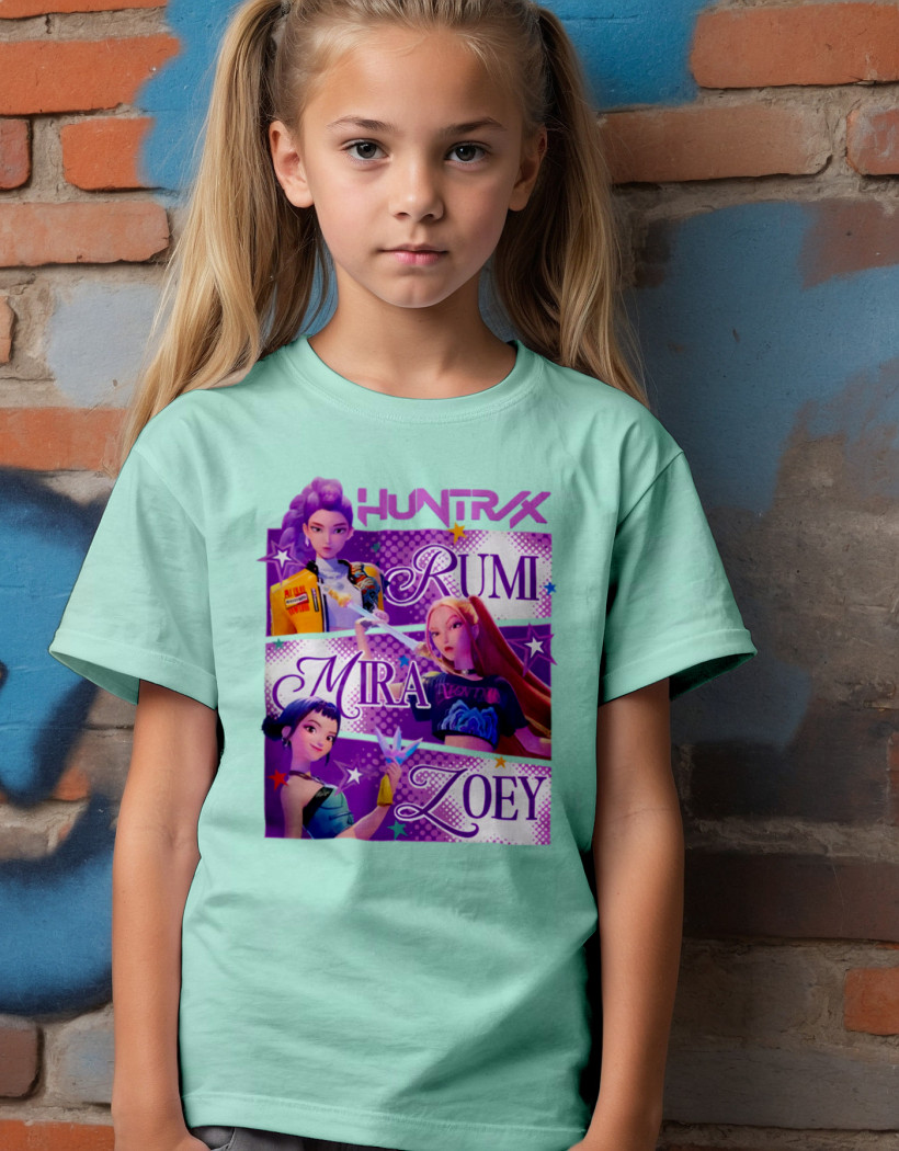 ZA T-shirt MIĘTA - huntrix trzy gwiazdy