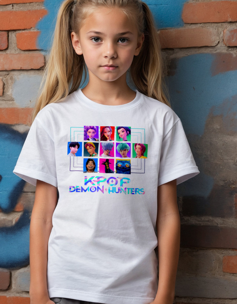 ZA T-shirt BIAŁY - kpop demon hunters postacie