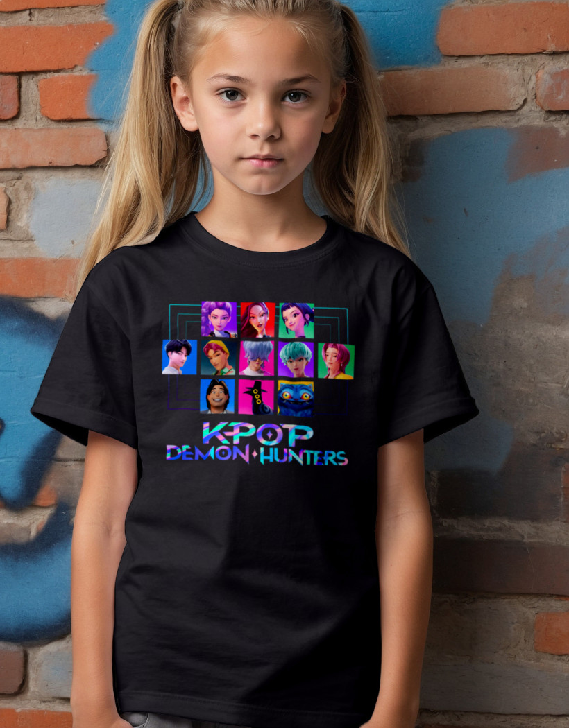 ZA T-shirt CZARNY - kpop demon hunters postacie