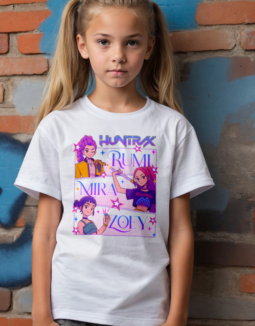 ZA T-shirt BIAŁY - huntrix rumi mira zoey