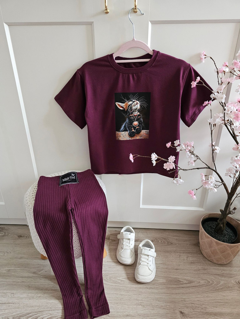 T-SHIRT BORODWY KOT IGOMILL