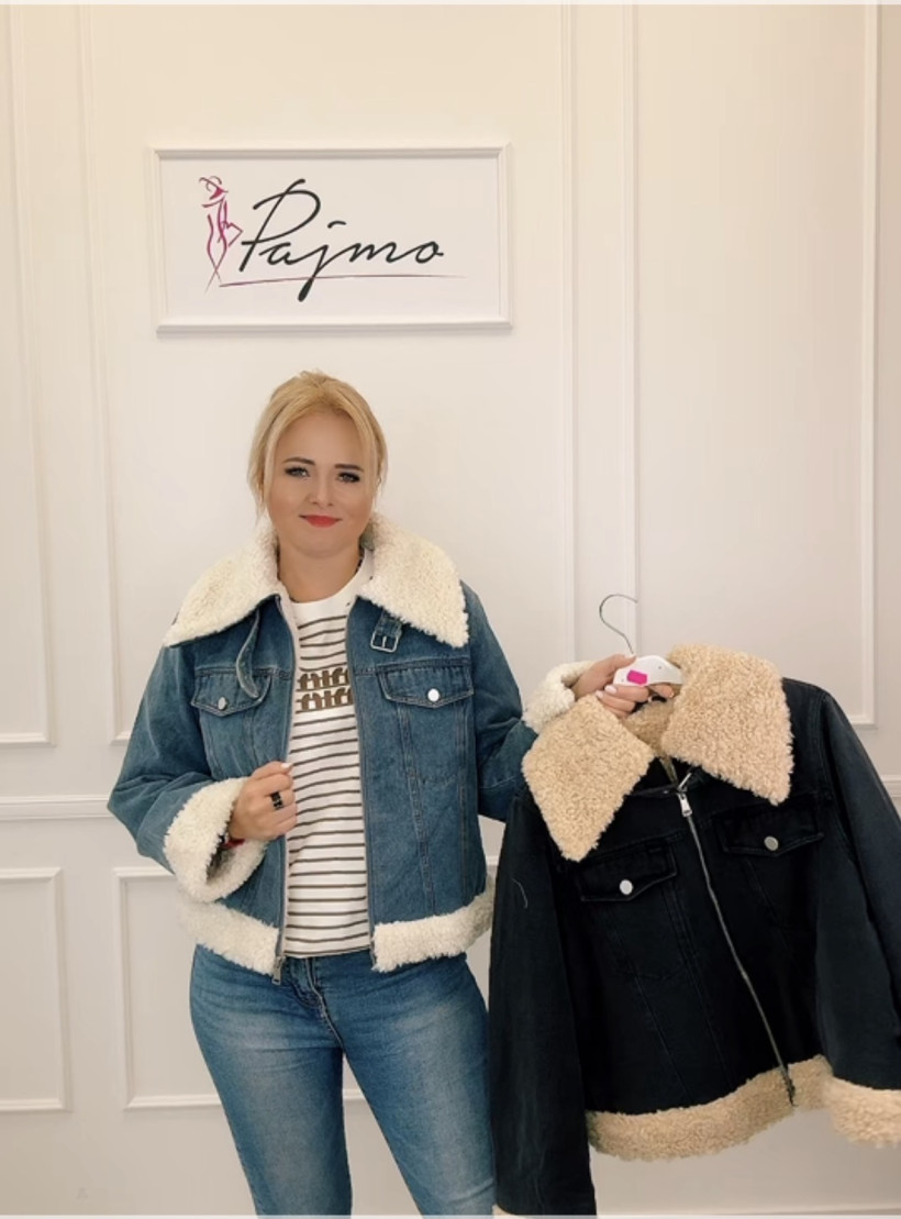 Kurtka jeans baranek 13555