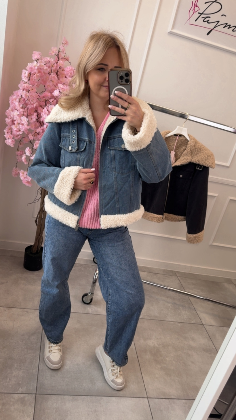 Kurtka jeans baranek 13555