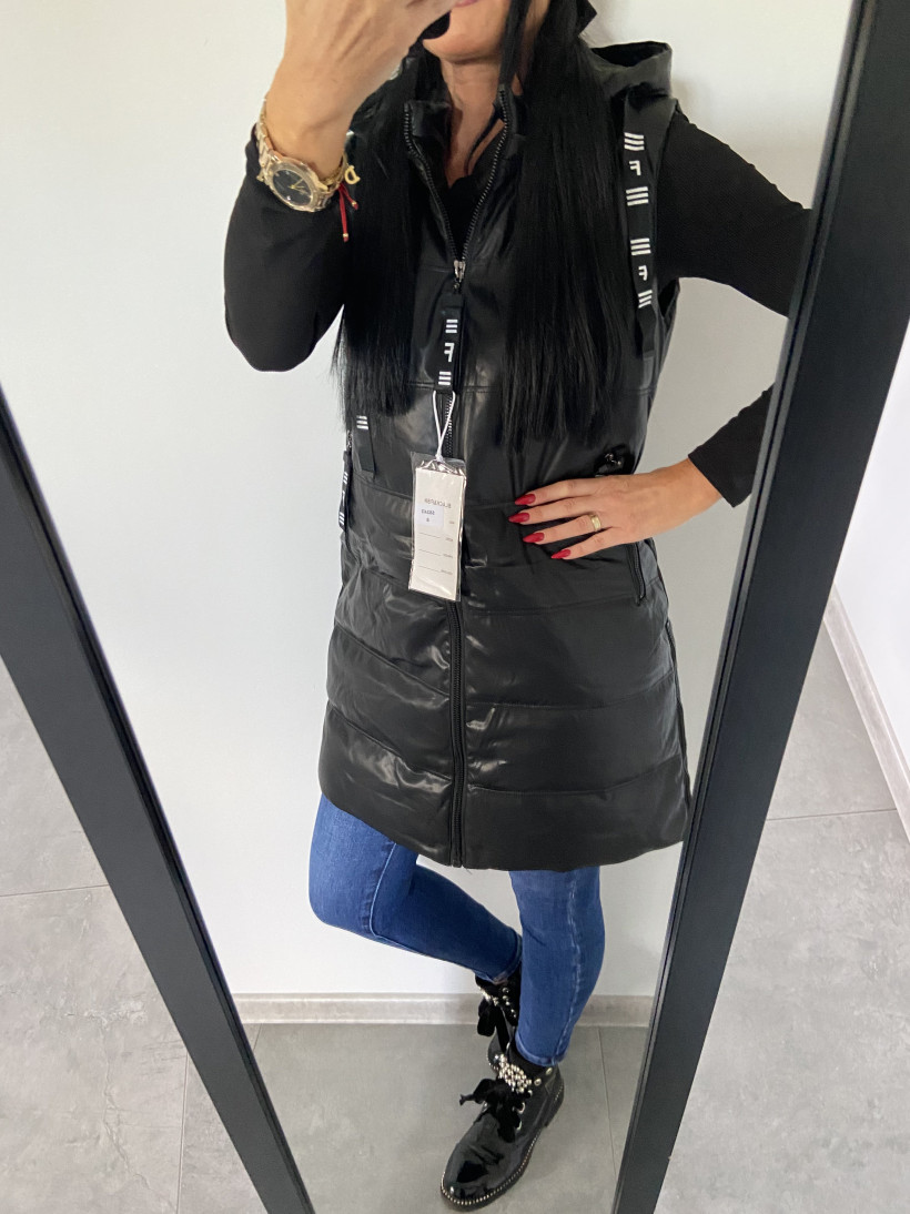 Kamizelka 2003 eko skóra, z suwakami po bokach