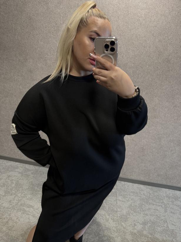 Sukienka masełkowa dresowa z kieszeniami