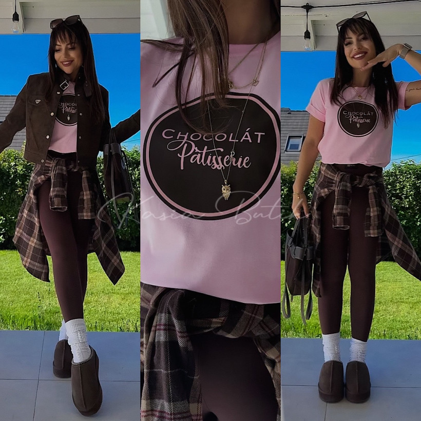 T-Shirt Bawełniany Chocolate Cukierkowy Róż