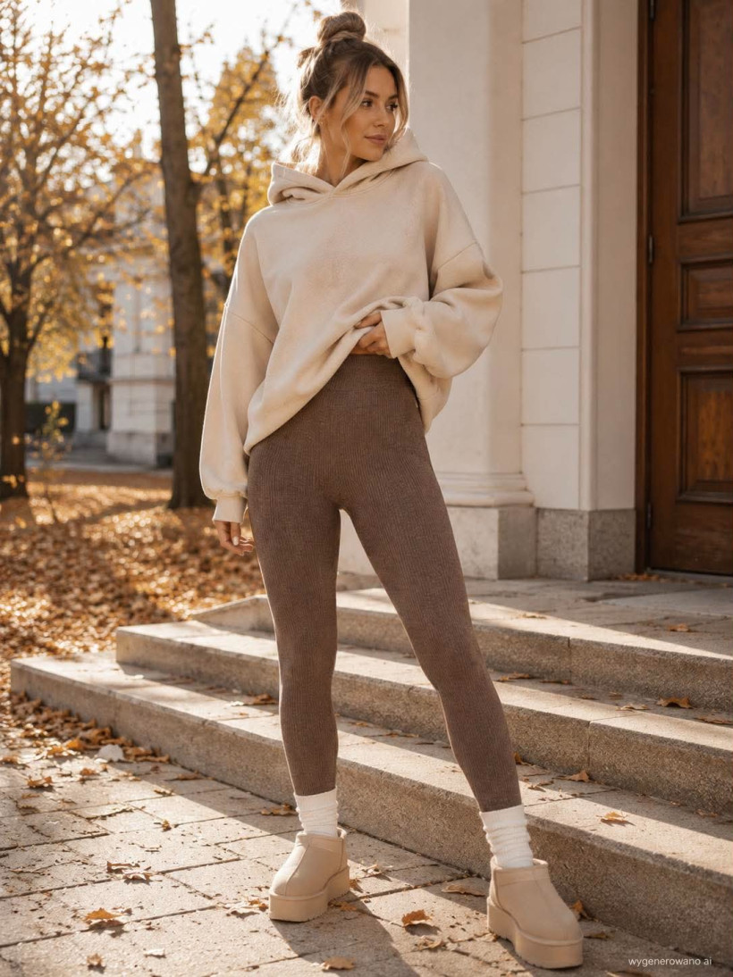 Legginsy prążek bezszwowe WW9818 MEGA WYGODNE
